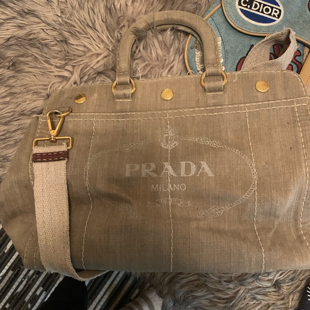Authentic Prada top handle bag with shoulder strap